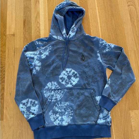 Volcom Other - Volcom Blue Tie Dye Hoodie Sweatshirt Pullover Stone Logo Men's/Unisex Small